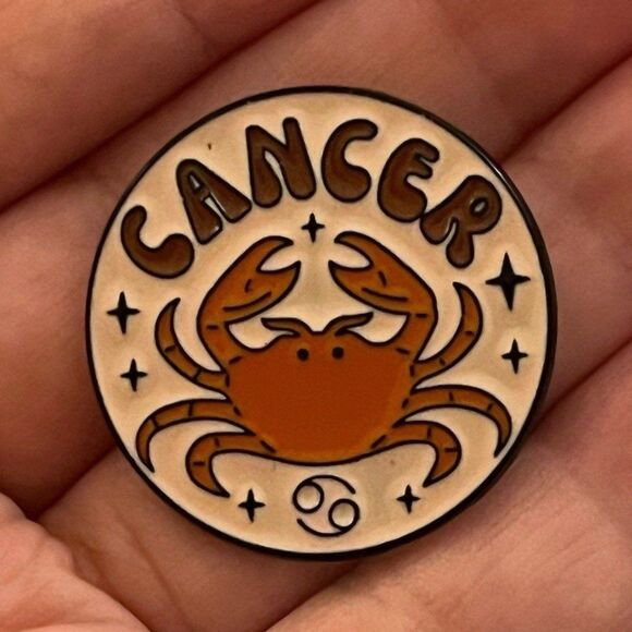 Cancer Horoscope Astrology Enamel Pin - Picture 2 of 5